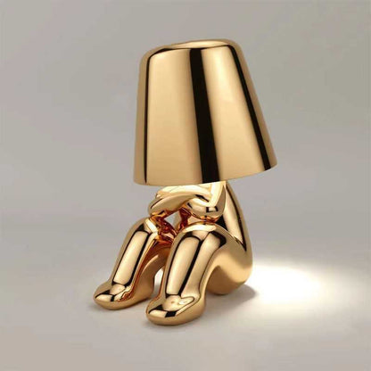 Creative lights for gift; Thinker Lamp Collection; Bedside Touch Control Table Lamp Cordless Led Nightstand Desk Lamp Creative Golden Man with Dimmable Brightness for Living Room; Bedroom; Office - luxuryhomedecoridea.com
