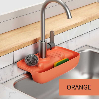 1pc Splash Guard For Sink Faucet; 10.63"x5.51"; Faucet Drain Rack; Super Absorbent Fast Drying Mat Sink Gadgets; Drip Catcher For Kitchen; Drain Storage Rack For Kitchen Rag And Sponge Brush - luxuryhomedecoridea.com
