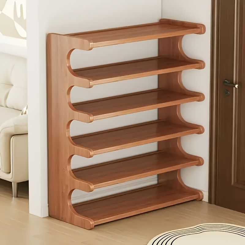 5/6-Layer Shoe Storage Rack - Space-Saving Multi-Layer Organizer with Wood Grain Finish - luxuryhomedecoridea.com