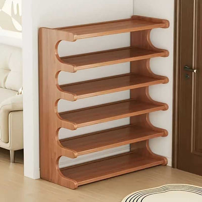 5/6-Layer Shoe Storage Rack - Space-Saving Multi-Layer Organizer with Wood Grain Finish - luxuryhomedecoridea.com