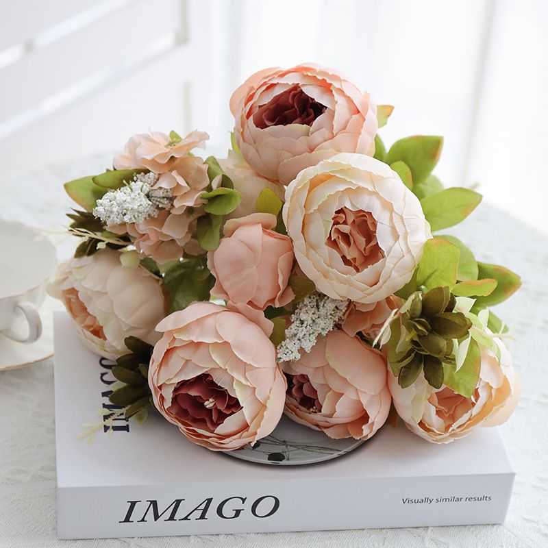 1pc, Realistic Peony Silk Flowers for Home Decor and Weddings - DIY Craft and Bridal Bouquet - Indoor and Outdoor Decoration - luxuryhomedecoridea.com