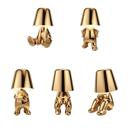 Creative lights for gift; Thinker Lamp Collection; Bedside Touch Control Table Lamp Cordless Led Nightstand Desk Lamp Creative Golden Man with Dimmable Brightness for Living Room; Bedroom; Office - luxuryhomedecoridea.com