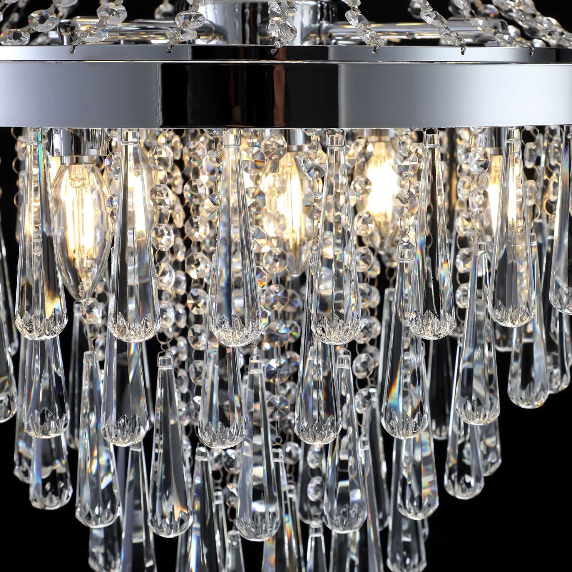 Chromium color Crystal Chandeliers,Large Contemporary Luxury Ceiling Lighting(Bulb Not Included) - luxuryhomedecoridea.com