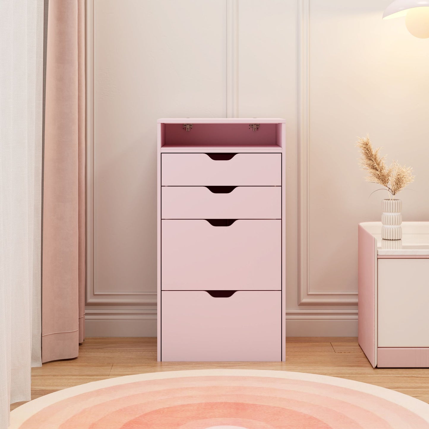 Dressing Table and Stool, 3-in-1 Multifunctional Dressing Table Set, Featuring Three-color Lighting Modes, HD Mirror, Two Sliding Drawers, and a Hidden Storage Stool - luxuryhomedecoridea.com