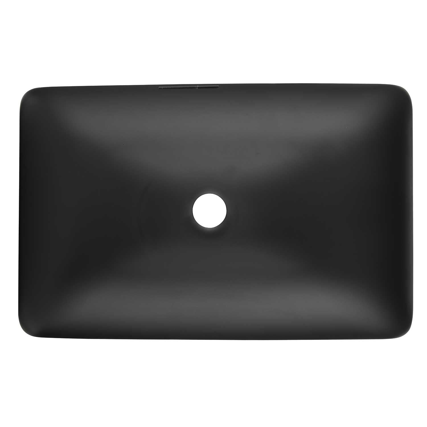 14.38" L -22.25" W -4-3/8 in. H Matte Shell Glass Rectangular Vessel Bathroom Sink in Black with Faucet and Pop-Up Drain in Matte Black - luxuryhomedecoridea.com