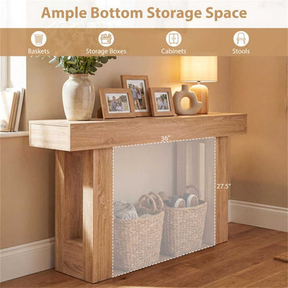 63" Farmhouse Console Table, Narrow Entryway Table with Spacious Bottom Storage - luxuryhomedecoridea.com