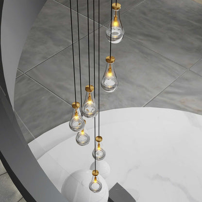 7 Light Dining Room Pendant Light, Large Chandelier Adjustable Hanging Line, Living Room Pendant Light, Foyer Chandelier, Stairwell Pendant Lights, Bedroom - luxuryhomedecoridea.com