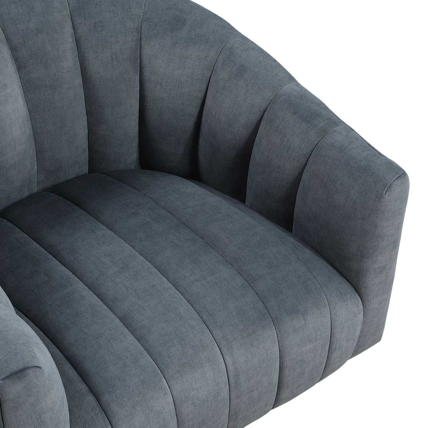 Dark Gray Velvet Accent Chair Modern Luxury Living Room Furniture, 1pc Swivel Chair Comfortable Barrel Back - luxuryhomedecoridea.com