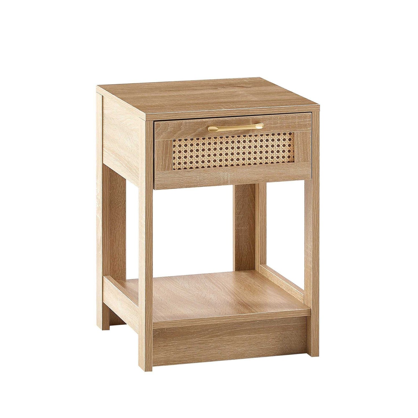 15.75" Rattan End table with drawer, Modern nightstand, side table for living room, bedroom - luxuryhomedecoridea.com