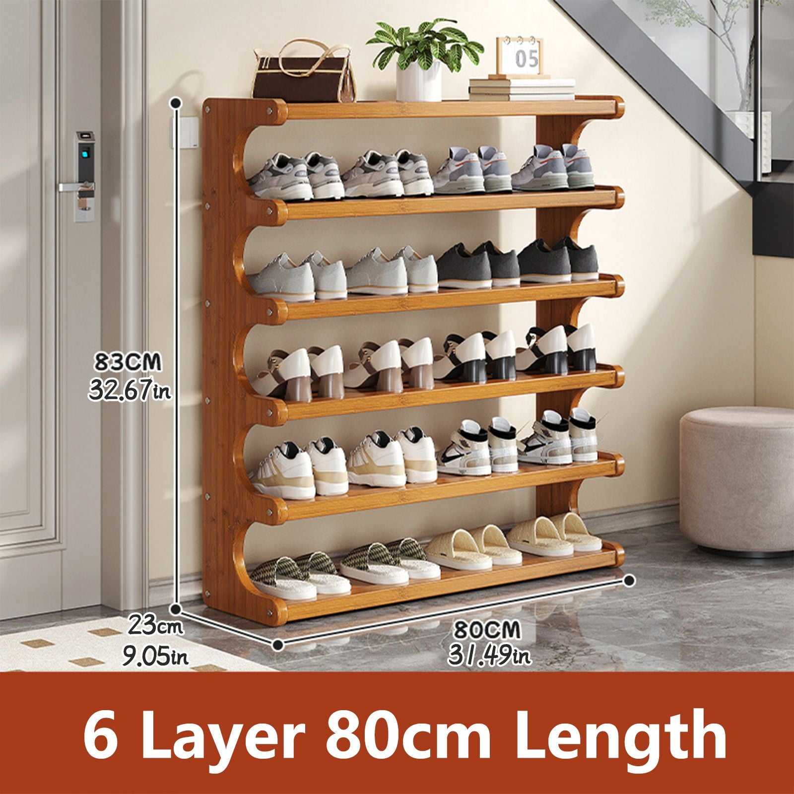 5/6-Layer Shoe Storage Rack - Space-Saving Multi-Layer Organizer with Wood Grain Finish - luxuryhomedecoridea.com