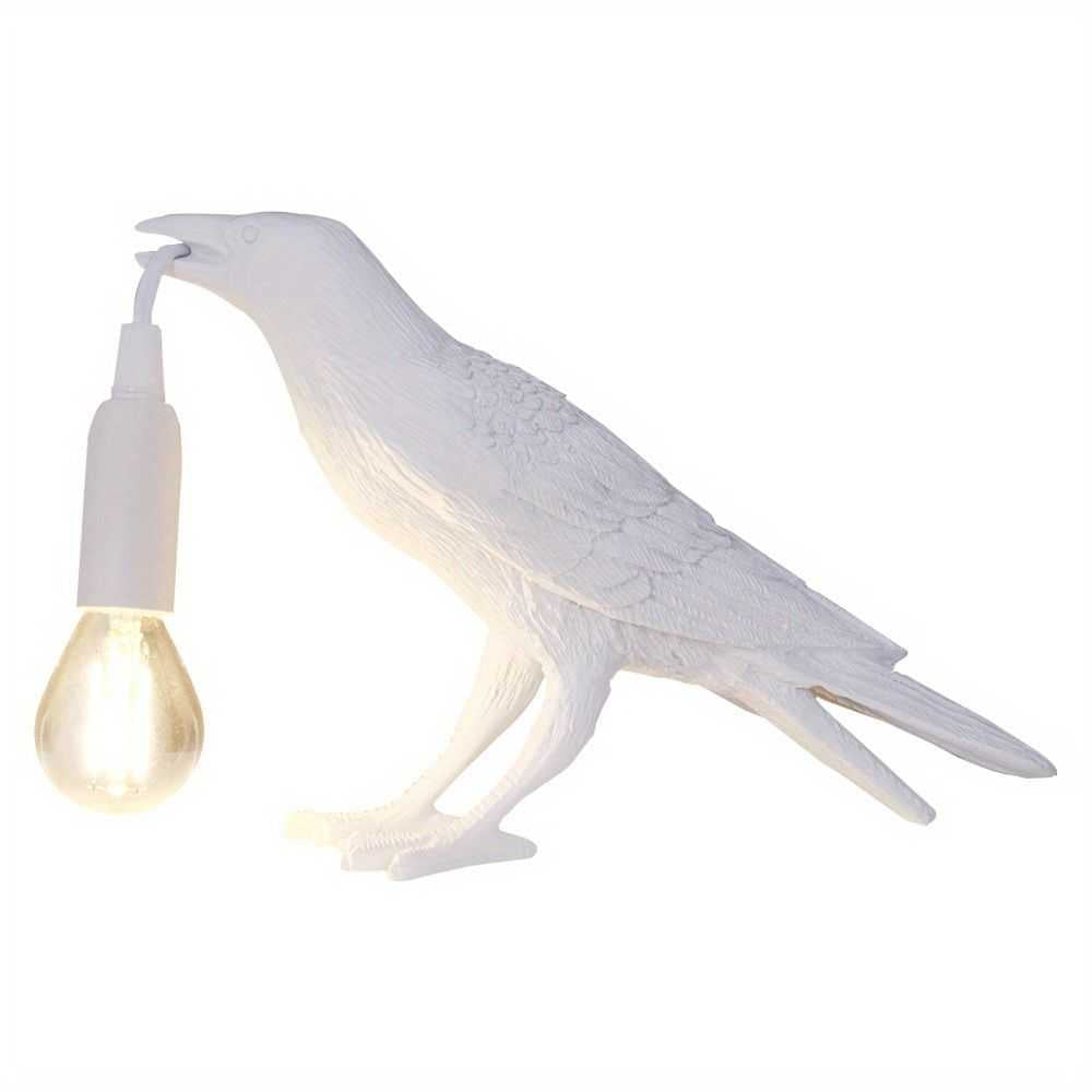 Raven Table Lamp Birds Desk Lamp Resin Crow Wall Sconce Creative Night Light Modern Art Fixture For Living Room Bedside Bedroom Office Study Dorm Decor With US Plug, Black /White(Bulb Included) - luxuryhomedecoridea.com