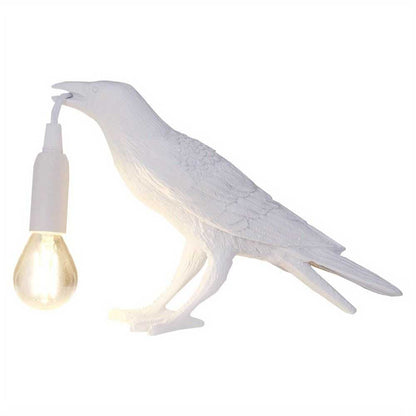 Raven Table Lamp Birds Desk Lamp Resin Crow Wall Sconce Creative Night Light Modern Art Fixture For Living Room Bedside Bedroom Office Study Dorm Decor With US Plug, Black /White(Bulb Included) - luxuryhomedecoridea.com