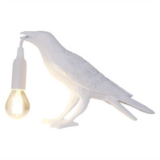 Raven Table Lamp Birds Desk Lamp Resin Crow Wall Sconce Creative Night Light Modern Art Fixture For Living Room Bedside Bedroom Office Study Dorm Decor With US Plug, Black /White(Bulb Included) - luxuryhomedecoridea.com