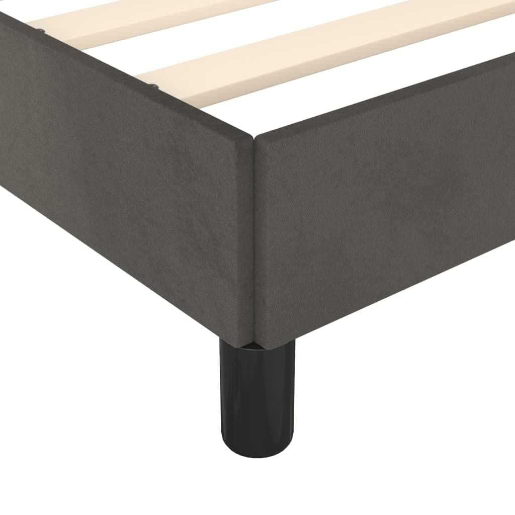 Bed Frame With Headboard Dark Grey Velvet, Plywood, Engineered Wood - luxuryhomedecoridea.com