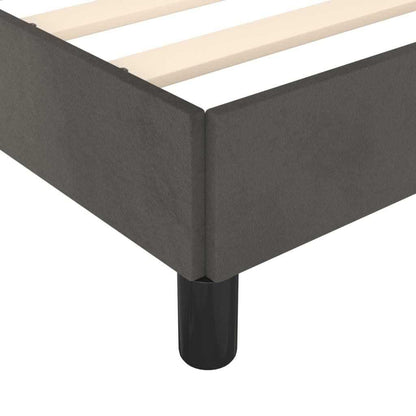 Bed Frame With Headboard Dark Grey Velvet, Plywood, Engineered Wood - luxuryhomedecoridea.com