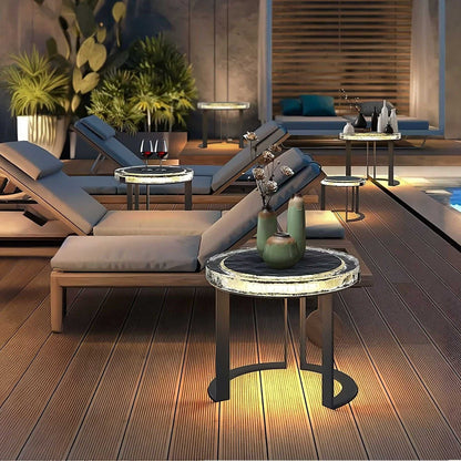 Outdoor Solar powered Garden Table, LED side table, Outdoor garden decorations, Waterproof Outdoor Lightings - luxuryhomedecoridea.com