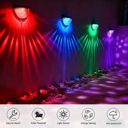 12/6 Solar fence lights, solar platform lights, solar wall lights, rechargeable solar cells, suitable for front porches, security lights, wall installation, terraces, fences, garages, decoration - luxuryhomedecoridea.com