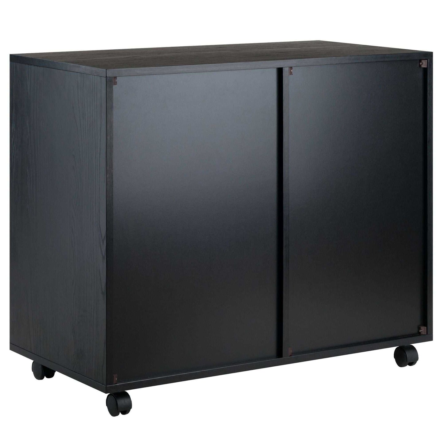 Halifax Wide Storage Cabinet; 5-Drawer; Black - luxuryhomedecoridea.com