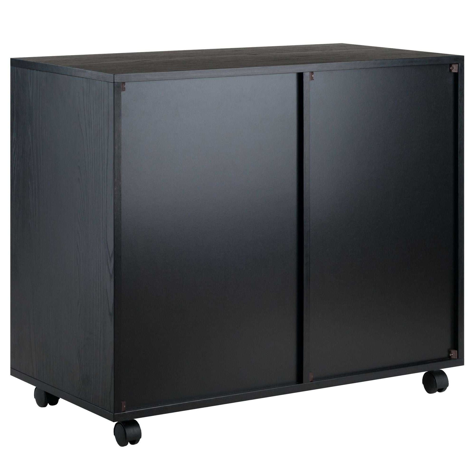 Halifax Wide Storage Cabinet; 5-Drawer; Black - luxuryhomedecoridea.com
