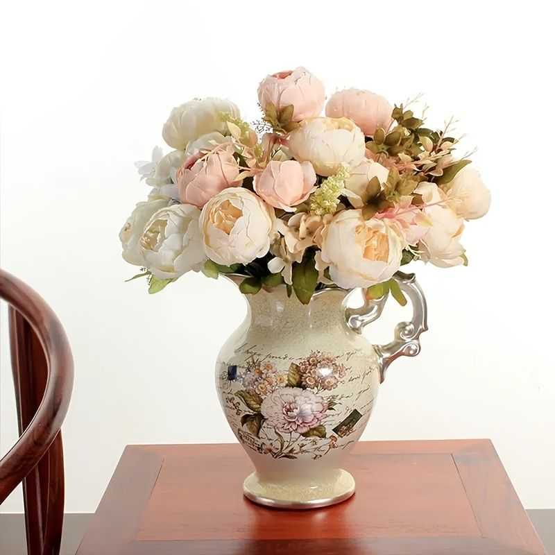 1pc, Realistic Peony Silk Flowers for Home Decor and Weddings - DIY Craft and Bridal Bouquet - Indoor and Outdoor Decoration - luxuryhomedecoridea.com
