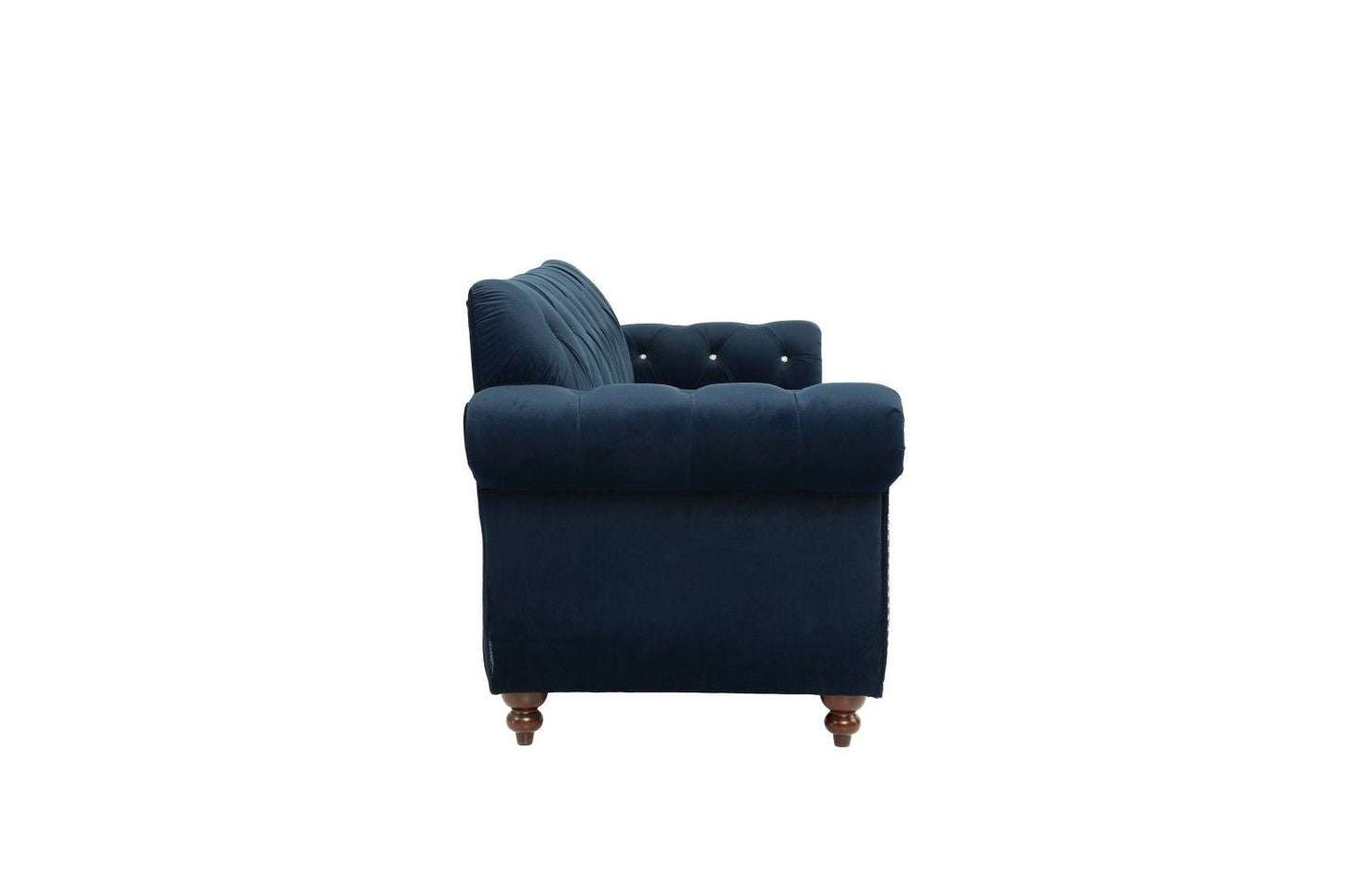 Formal Luxury Look 1pc Indigo Velvet Sofa w Pillows Living Room Furniture Couch - luxuryhomedecoridea.com