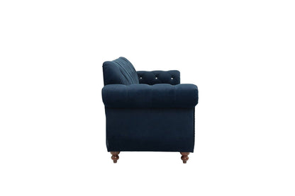 Formal Luxury Look 1pc Indigo Velvet Sofa w Pillows Living Room Furniture Couch - luxuryhomedecoridea.com
