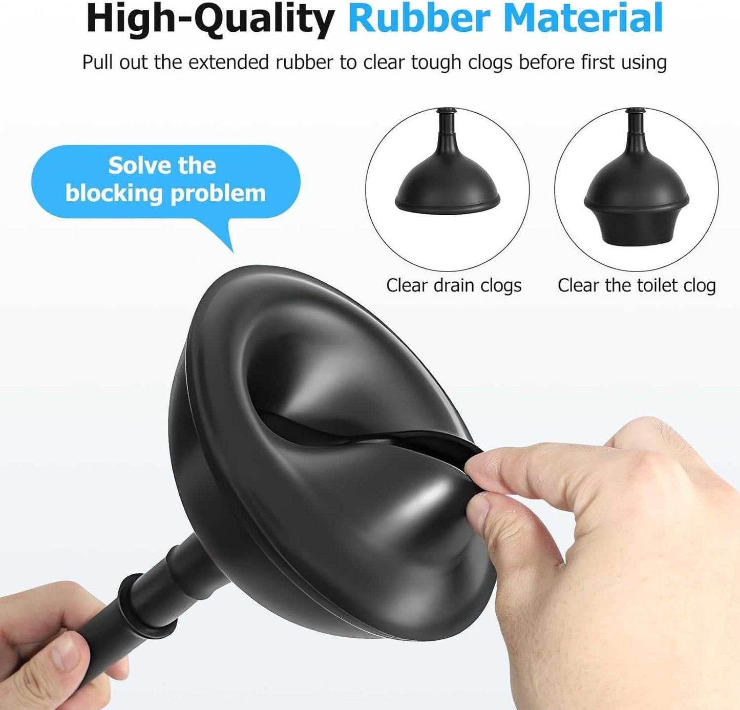 2 in 1 toilet plunger and brush set, extended handle plunger, toilet brush plunger set, bathroom cleaning tools, toilet brush plunger combination, cleaning brush, bathroom cleaning supplies (black) - luxuryhomedecoridea.com