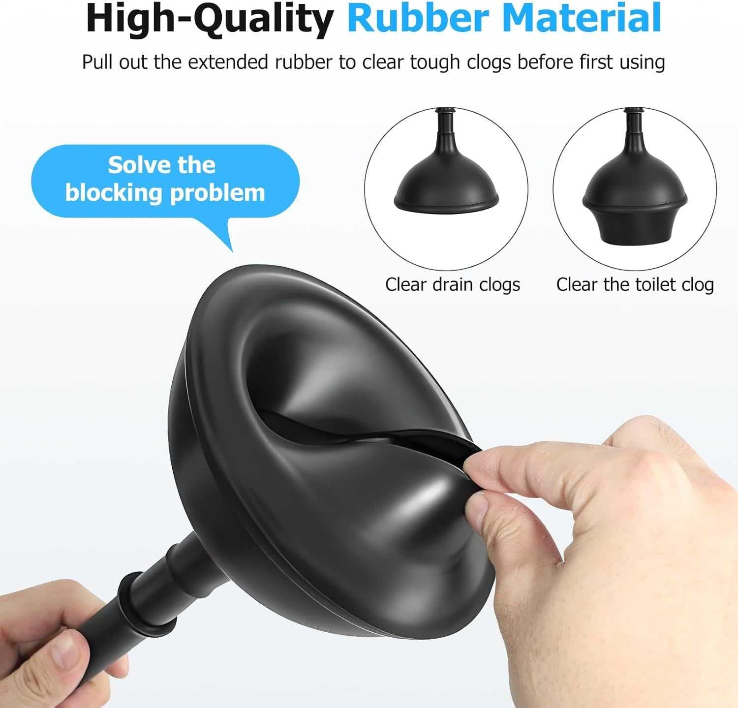 2 in 1 toilet plunger and brush set, extended handle plunger, toilet brush plunger set, bathroom cleaning tools, toilet brush plunger combination, cleaning brush, bathroom cleaning supplies (black) - luxuryhomedecoridea.com