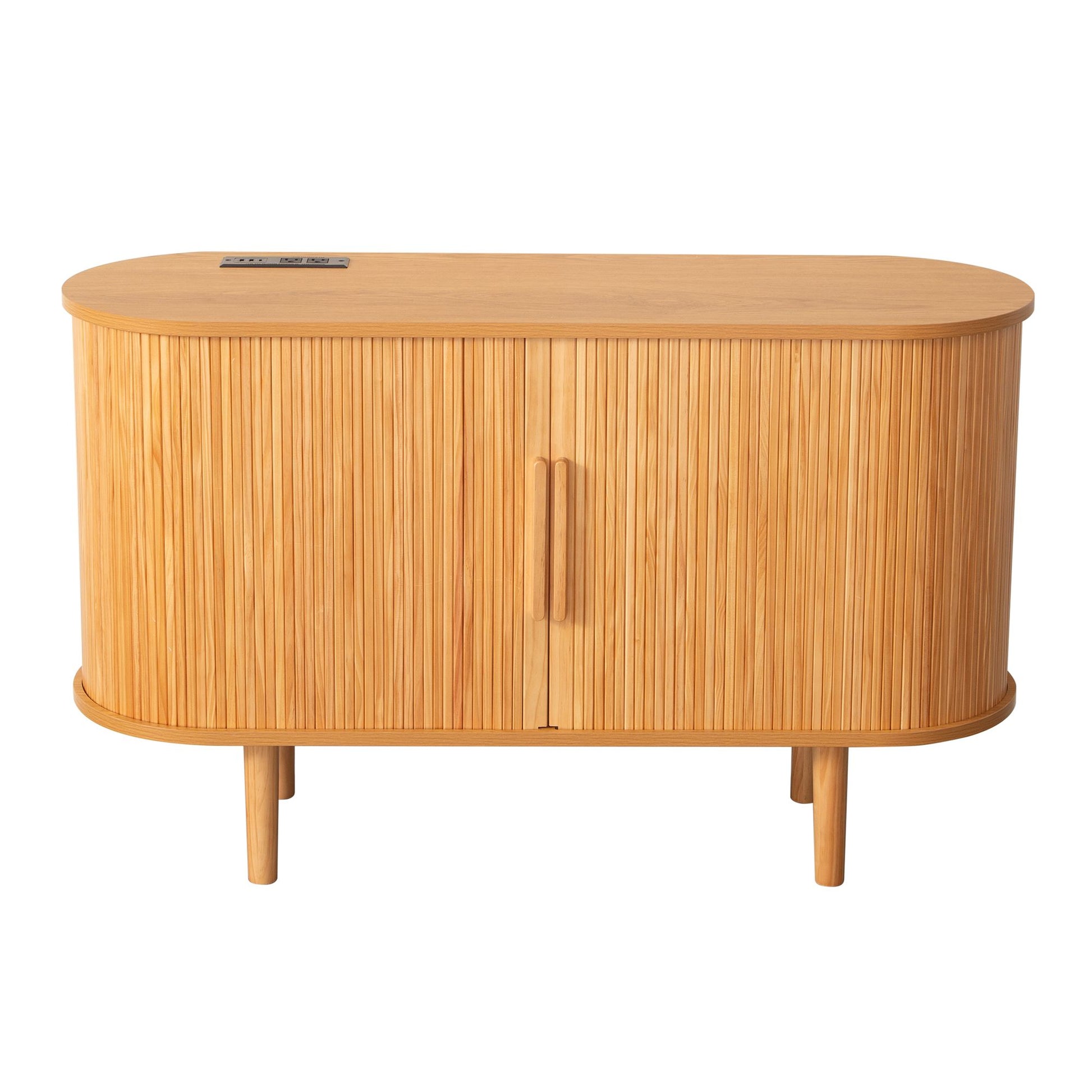 Fralimk Sideboard Buffet Cabinet with Storage, Modern Fluted Storage Cabinet for Dining Room, Tambour Door Console Table for Living Room, Office Storage Cabinet or TV Stand, Accent Sideboard Cabinet - luxuryhomedecoridea.com
