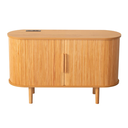 Fralimk Sideboard Buffet Cabinet with Storage, Modern Fluted Storage Cabinet for Dining Room, Tambour Door Console Table for Living Room, Office Storage Cabinet or TV Stand, Accent Sideboard Cabinet - luxuryhomedecoridea.com