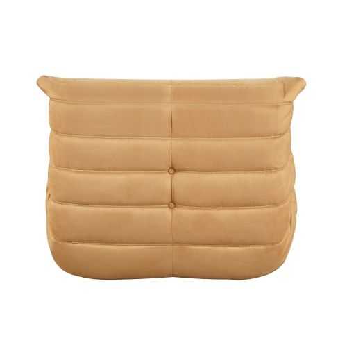 Luxury Accent Chair Tufted Yellow Microfiber Comfy Chair Living Room Furniture 1pc Floor Chair - luxuryhomedecoridea.com