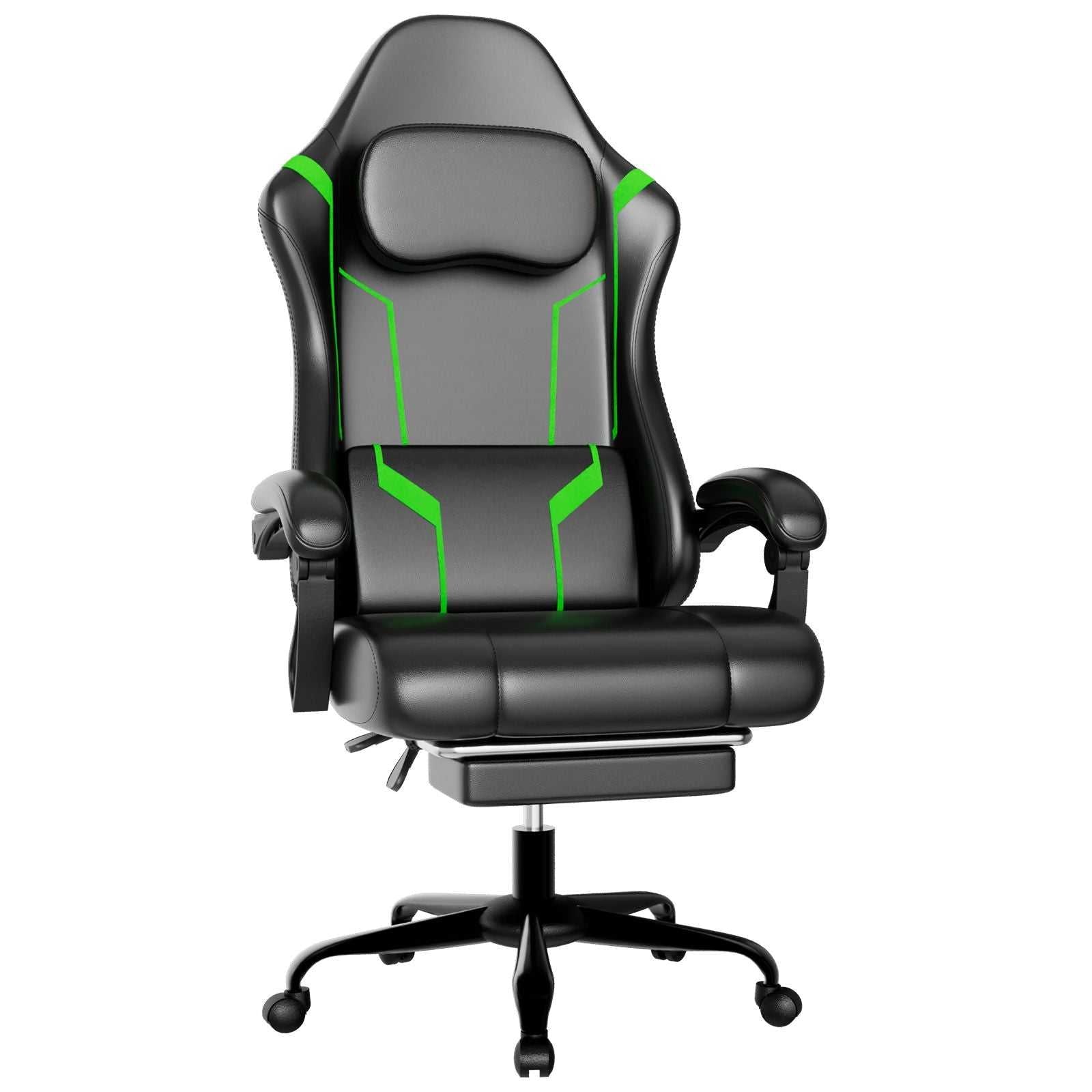 Ergonomic Gaming Chair, Electronic Gaming Chair With Pocket Spring Pad And Footrest, Height Adjustable Computer Chair - luxuryhomedecoridea.com