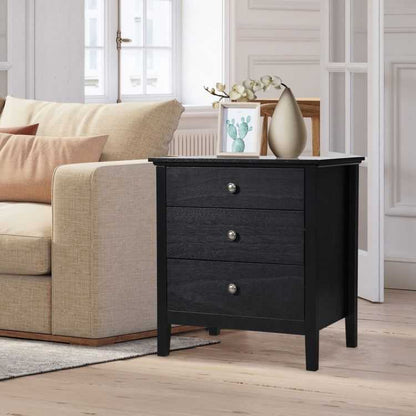Nightstand Beside End Side Table Organizer with 3 Drawers - luxuryhomedecoridea.com