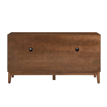 60.5" Mid Century Modern Sideboard Buffet Cabinet with Storage, TV Media Console Table, Storage Cabinet with 4 Doors & Adjustable Shelves for Kitchen Dining Living Room Entryway, Walnut - luxuryhomedecoridea.com
