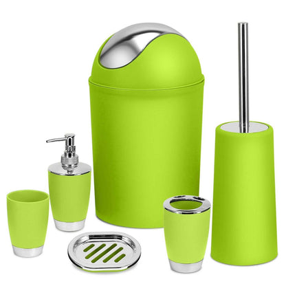 Bathroom Accessories Set 6 Pcs Bathroom Set Ensemble Complete Soap Dispenser Toothbrush Holder - luxuryhomedecoridea.com