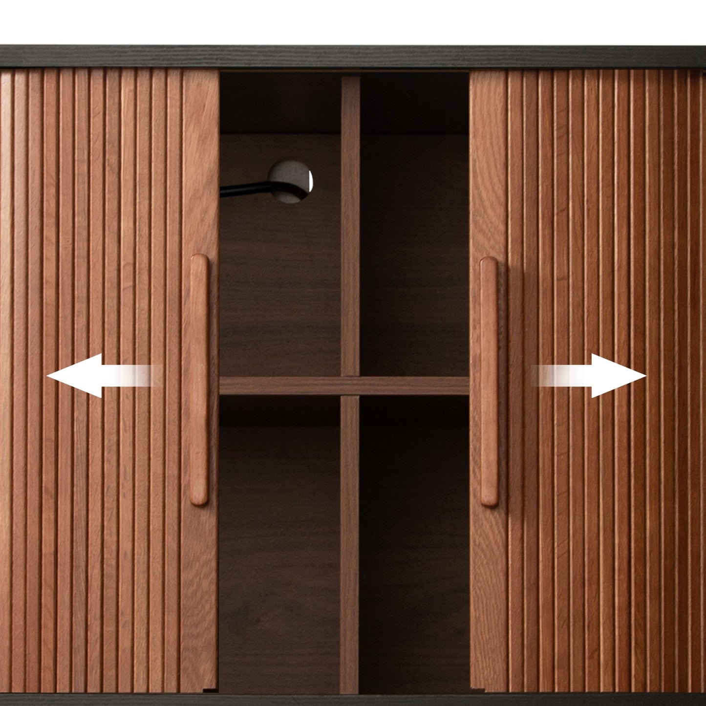 Fralimk Sideboard Buffet Cabinet with Storage, Modern Fluted Storage Cabinet for Dining Room, Tambour Door Console Table for Living Room, Office Storage Cabinet or TV Stand, Accent Sideboard Cabinet - luxuryhomedecoridea.com