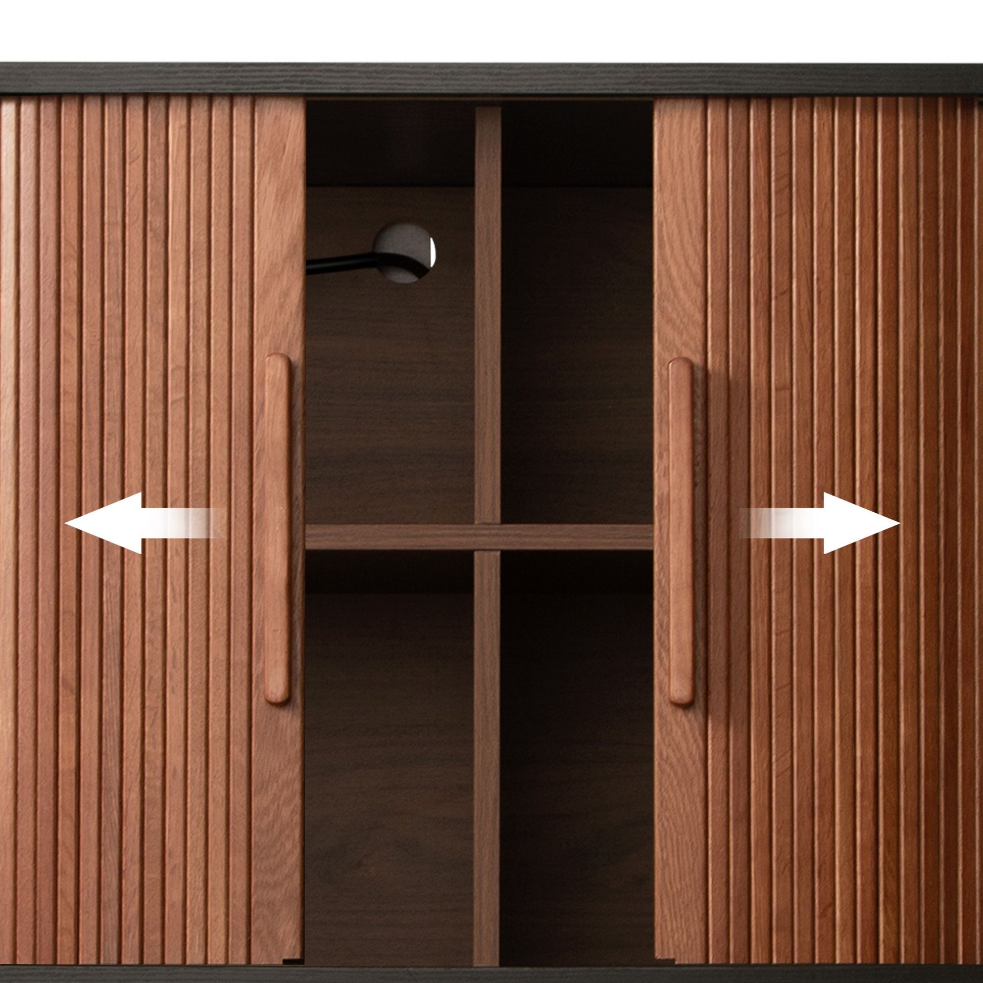 Fralimk Sideboard Buffet Cabinet with Storage, Modern Fluted Storage Cabinet for Dining Room, Tambour Door Console Table for Living Room, Office Storage Cabinet or TV Stand, Accent Sideboard Cabinet - luxuryhomedecoridea.com