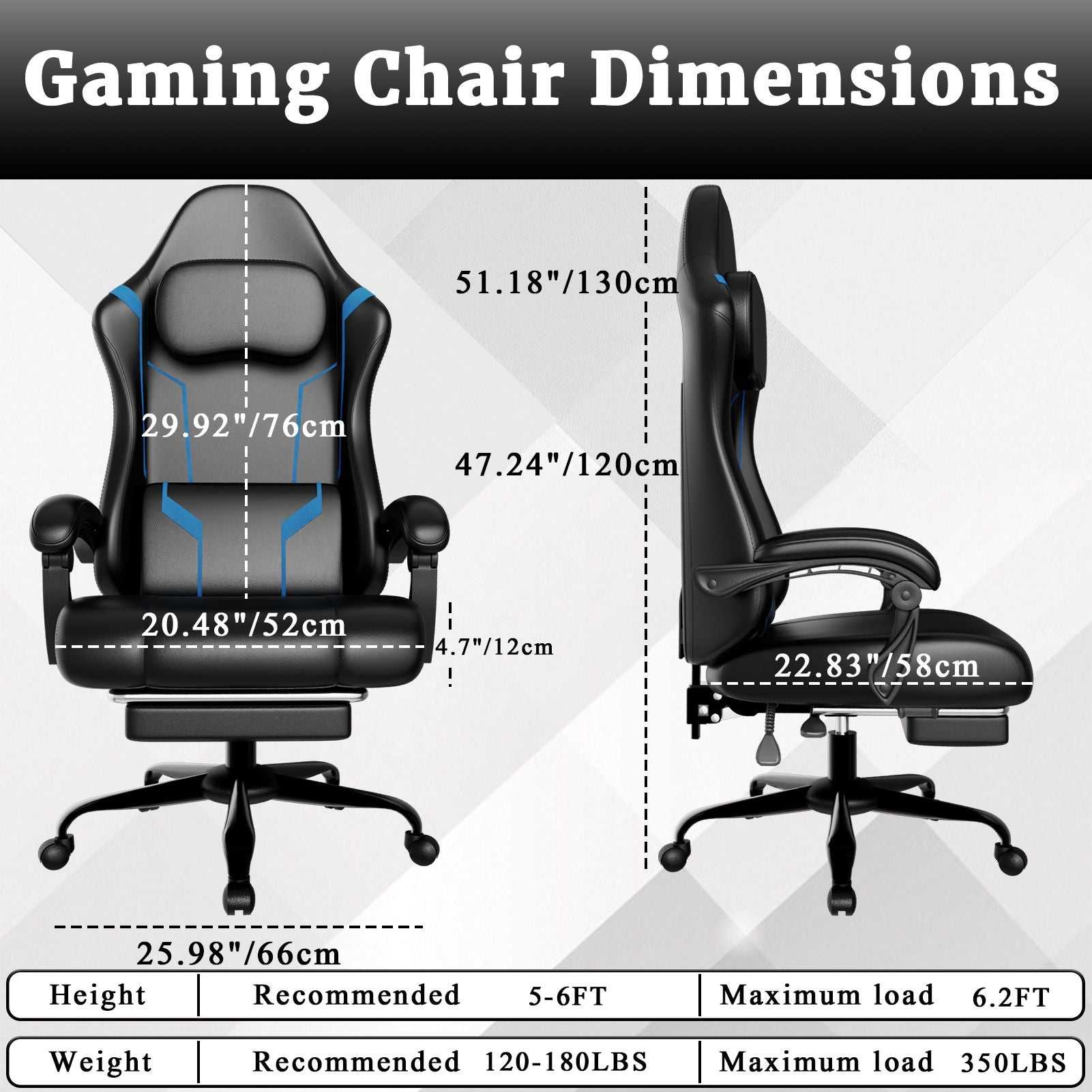 Ergonomic Gaming Chair, Electronic Gaming Chair With Pocket Spring Pad And Footrest, Height Adjustable Computer Chair - luxuryhomedecoridea.com