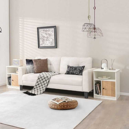 2 Pieces 25 Inch Tall Nightstands with Door and 2 Open Shelves - luxuryhomedecoridea.com