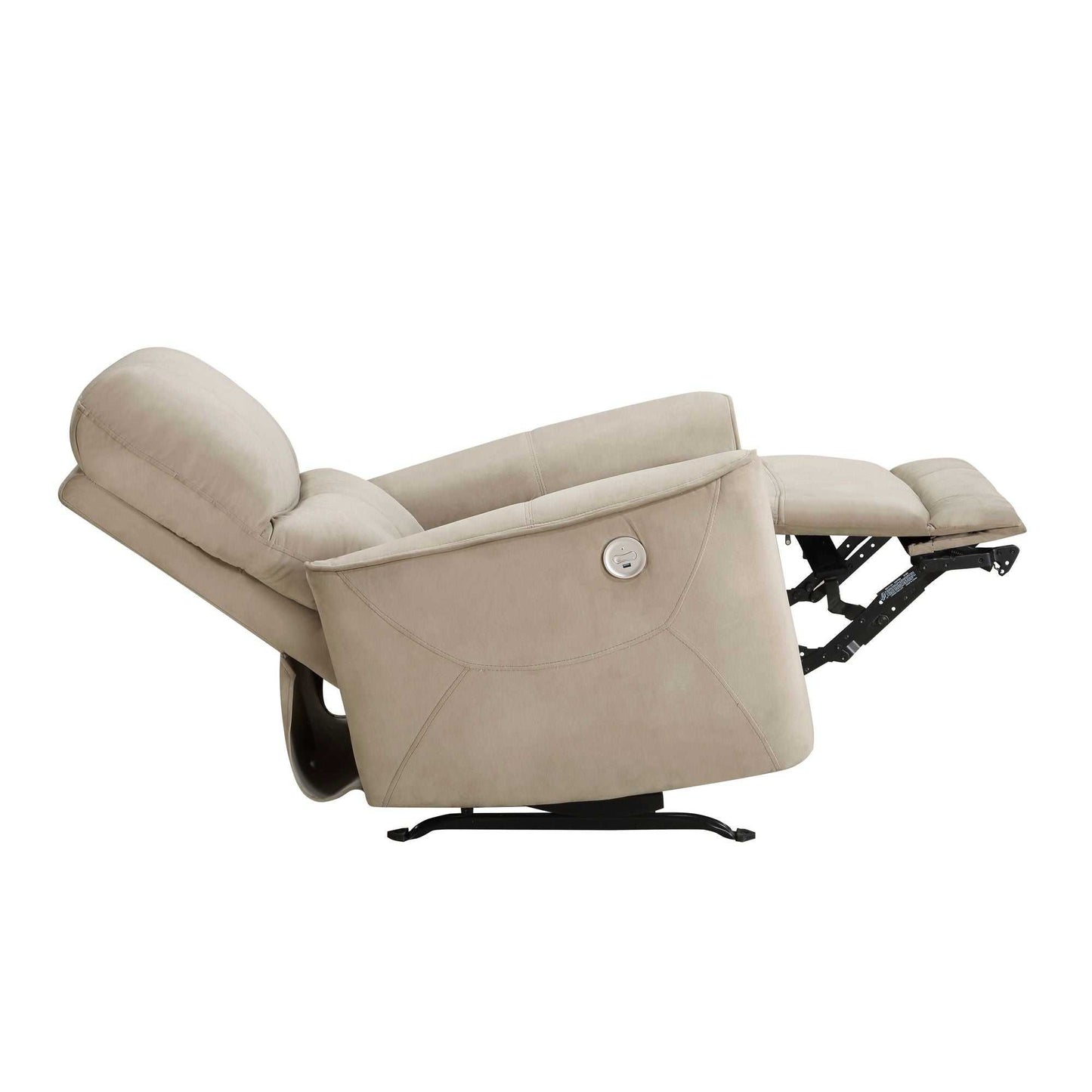 Modern Living Room 1pc Power Rocker Reclining Chair Light Brown Velvet Upholstery Solid Wood Frame Luxury Home Furniture - luxuryhomedecoridea.com