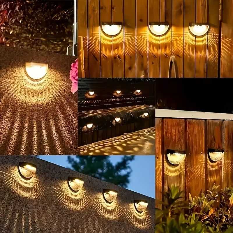 12/6 Solar fence lights, solar platform lights, solar wall lights, rechargeable solar cells, suitable for front porches, security lights, wall installation, terraces, fences, garages, decoration - luxuryhomedecoridea.com