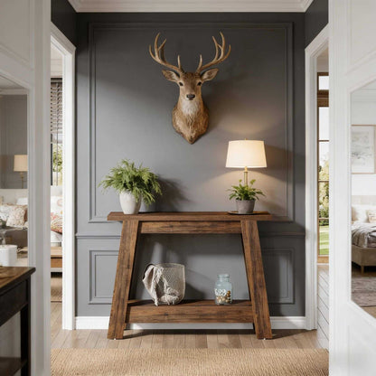 Console Table, 2-Tier Farmhouse Sofa Entryway Table with Storagew - luxuryhomedecoridea.com