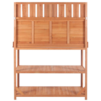 65" Large Wooden Farmhouse Rustic Outdoor Potting Bench Table; Patio Workstation; Garden Potting Bench with 4 Storage Shelves and Side Hook - luxuryhomedecoridea.com