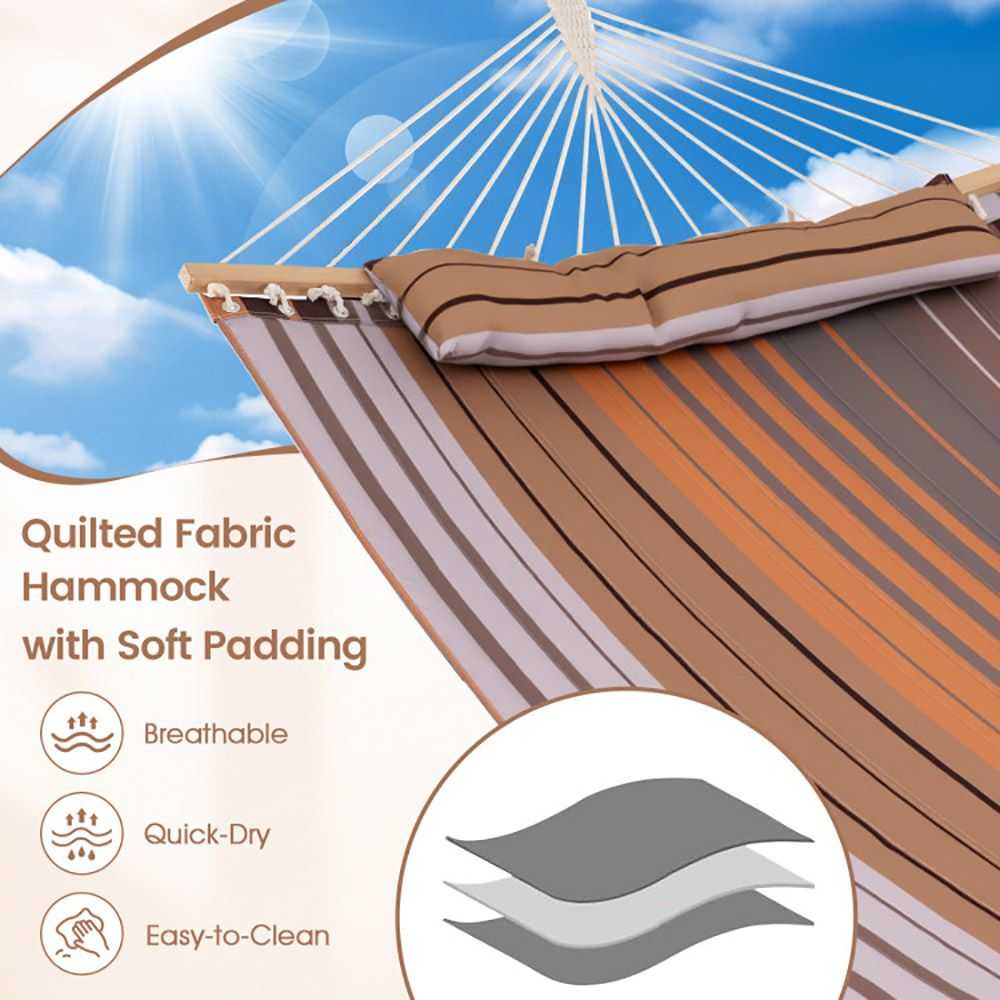 Patio Hammock Foldable Swing Chair Bed with Detachable Pillow - luxuryhomedecoridea.com