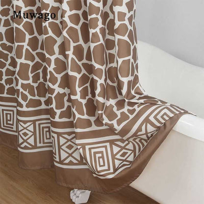 Muwago Shower Curtain With Giraffe Pattern Blackout Waterproof And Mildew Resistant Bathing Cover Aesthetic Bathroom Accessories - luxuryhomedecoridea.com
