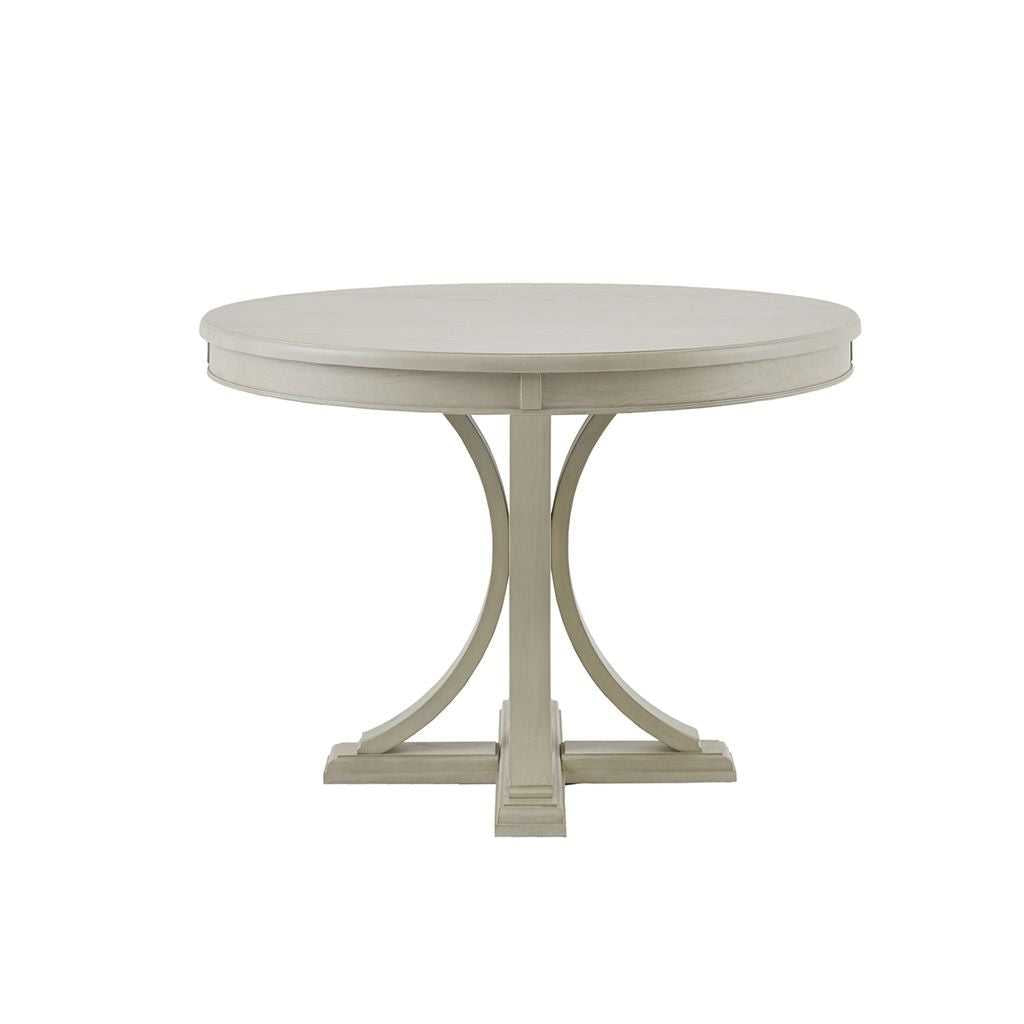 44" Round Dining Table, Solid Wood Finish Classic Design For Dining room, Antique Cream - luxuryhomedecoridea.com