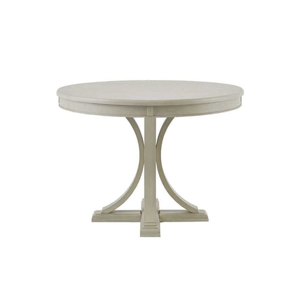 44" Round Dining Table, Solid Wood Finish Classic Design For Dining room, Antique Cream - luxuryhomedecoridea.com