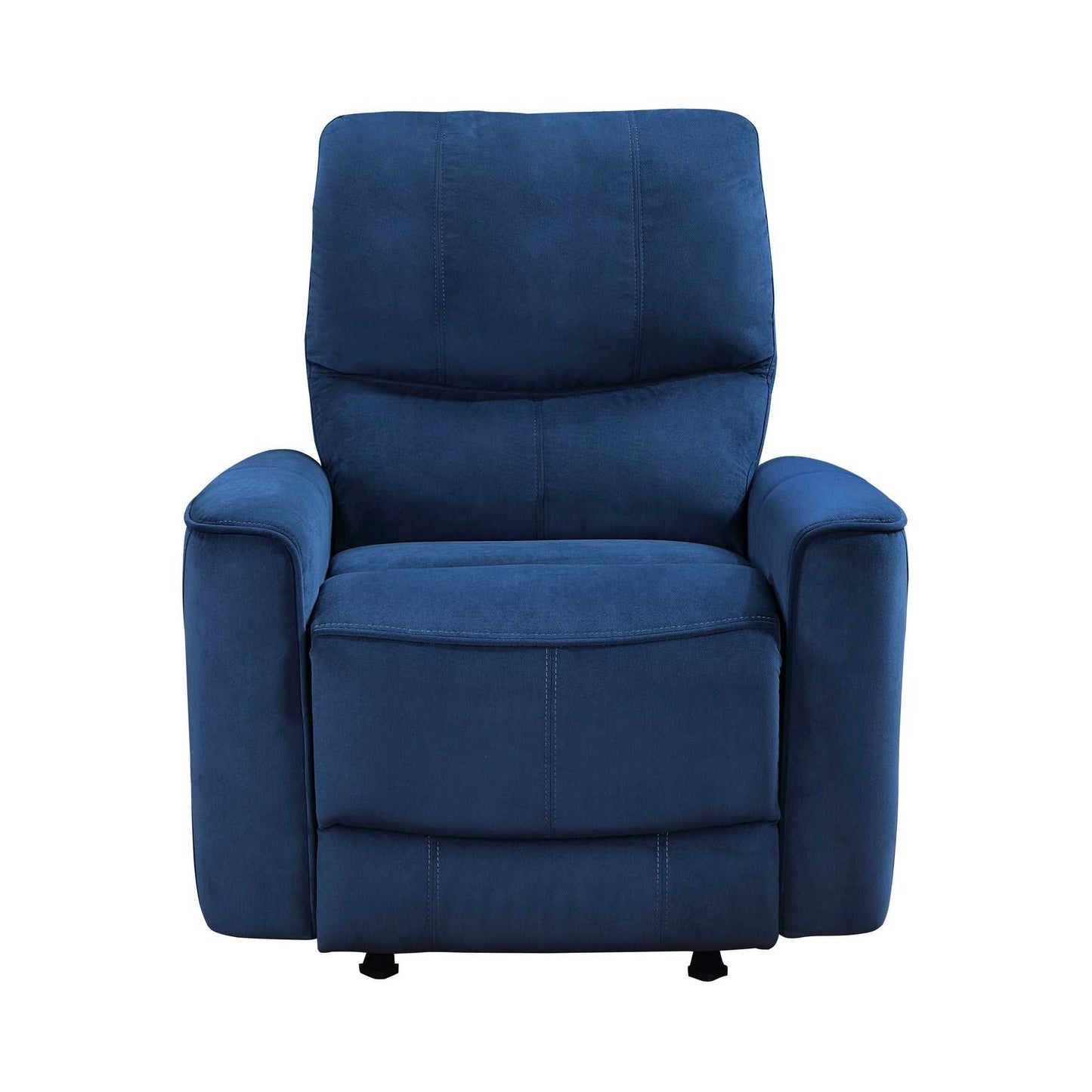 Modern Living Room 1pc Power Rocker Reclining Chair Blue Velvet Upholstery Solid Wood Frame Luxury Home Furniture - luxuryhomedecoridea.com