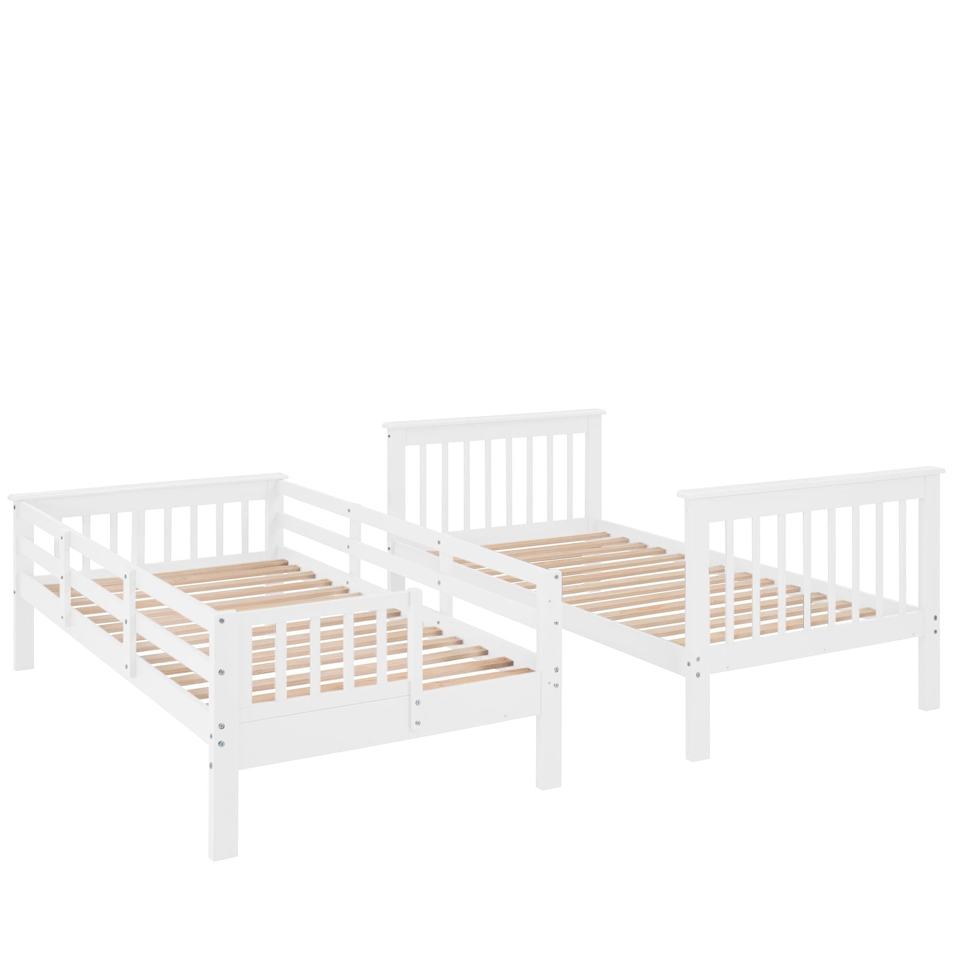 Stairway Twin-Over-Twin Bunk Bed with Storage and Guard Rail for Bedroom, Dorm - luxuryhomedecoridea.com