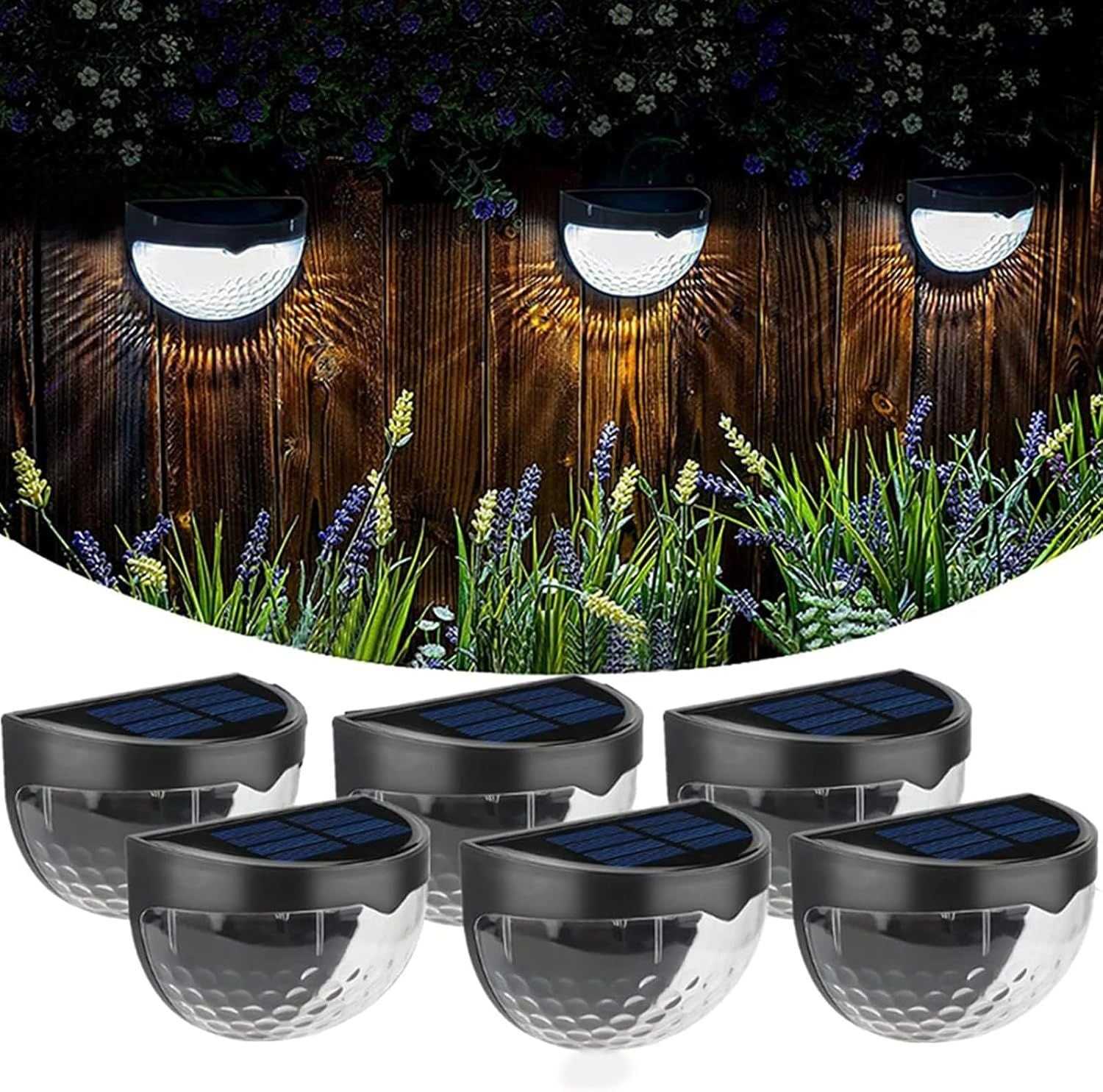 12/6 Solar fence lights, solar platform lights, solar wall lights, rechargeable solar cells, suitable for front porches, security lights, wall installation, terraces, fences, garages, decoration - luxuryhomedecoridea.com